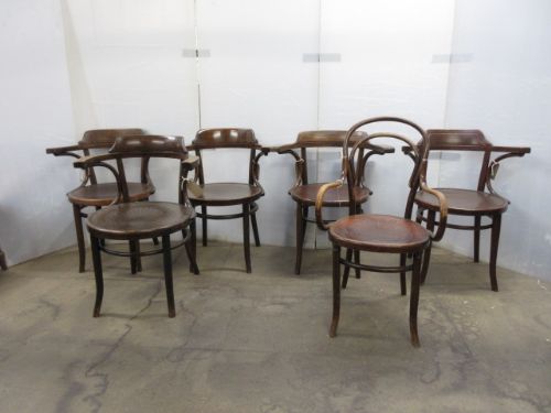 6 Clean Used Bentwood Armchairs
