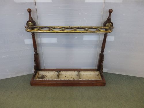 Mahogany & Brass Stick Stand
