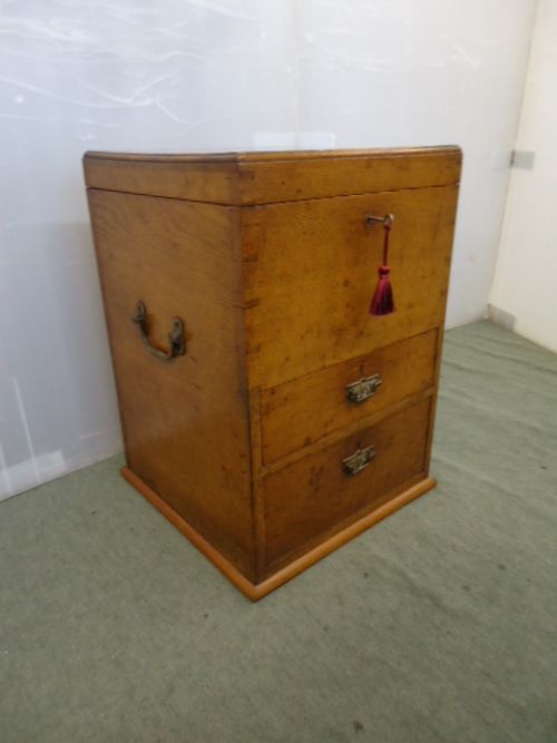 Golden Oak Military Chest