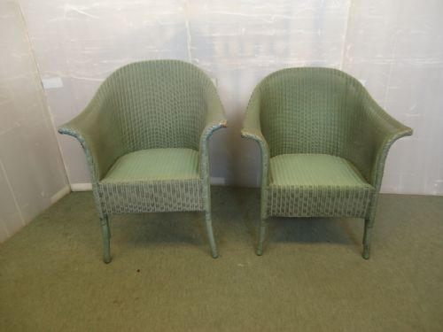 Pair of Wing Lloyd Loom Arm Chairs