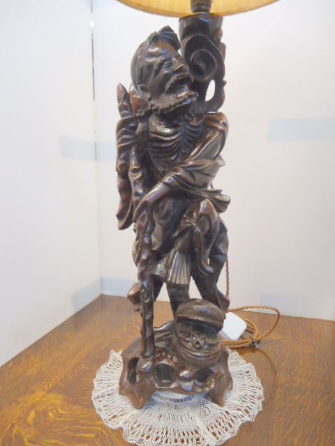 Oriental Carved Lamp