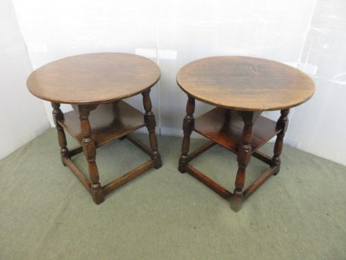 2 Very Similar Oak Lamp Tables