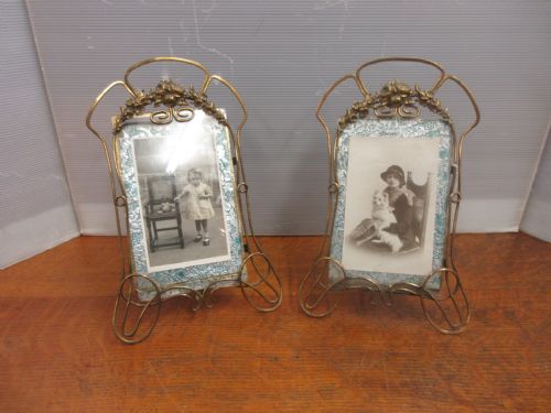 Pair of Art Nouveau Brass Frames