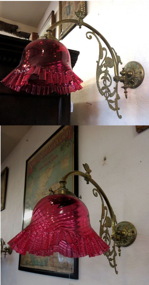Pair of Brass Wall Lights