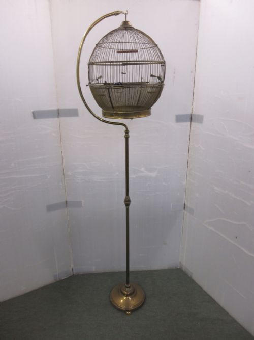 Quality Brass Birdcage on Stand