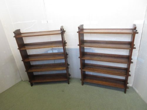 Pair of Open Oak Bookshelves
