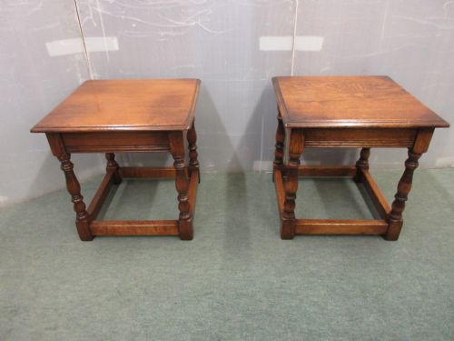 Pair of Oak Lamp Tables
