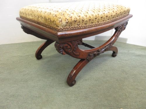 X Frame Regency Stool , Super Quality , Label on Frame Interior for R Strahan Dublin