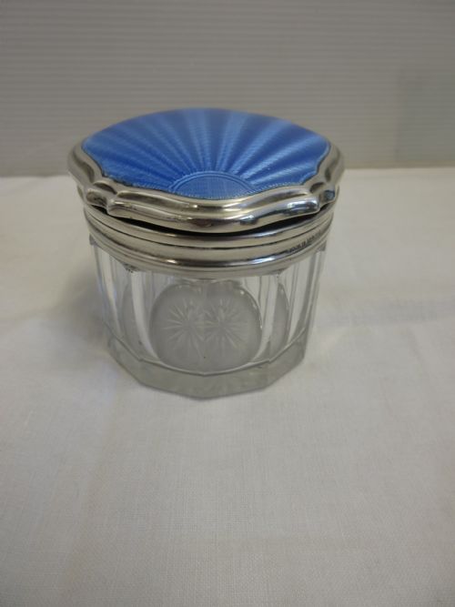 Silver & Blue Enamel Trinket Box