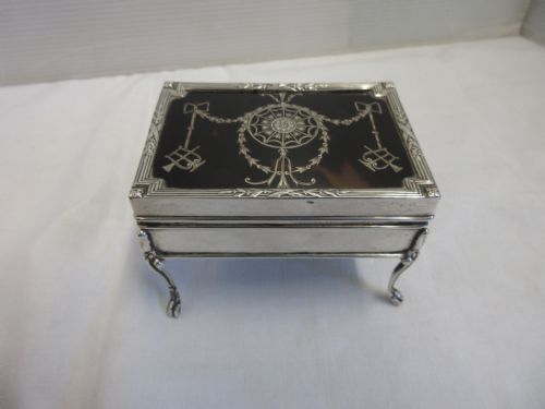 Silver & Tortoise Shell Jewelley Box