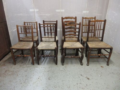 8 Period Rush Seated Chairs