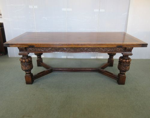fig 1. 10' Oak Draw Leaf Table & 12 Chairs