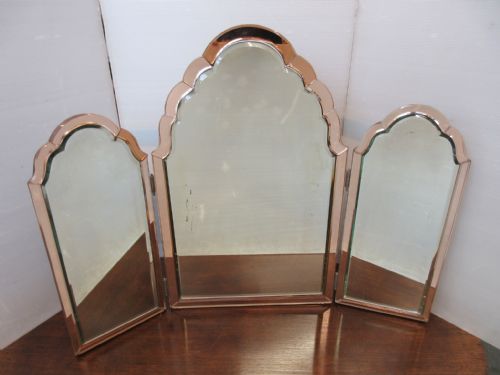 Very Rare Quality Deco Triple Mirror