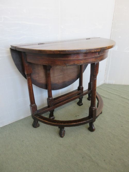 Oak Demilune Hall Table