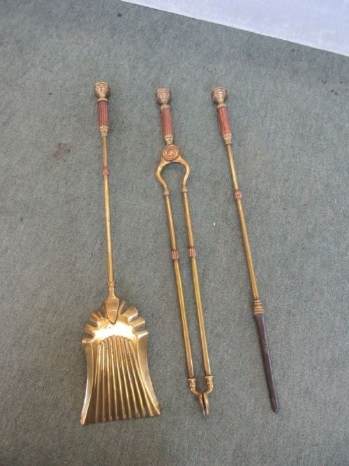 Set of Brass & Copper Fire Irons