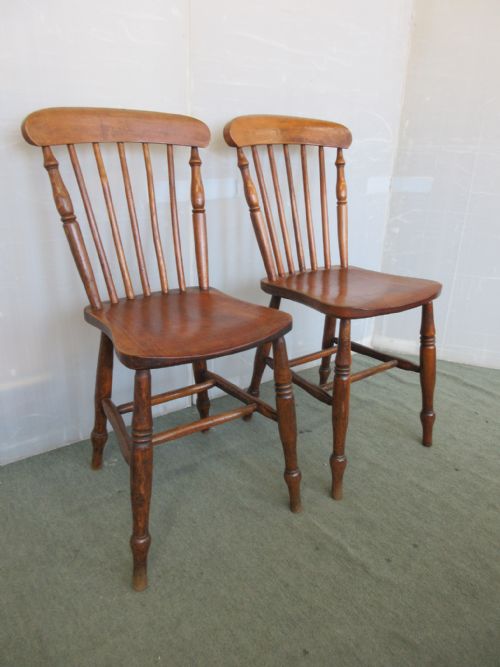 Pair of Kitchen Chairs Marked W Brear Addingham Via Leeds.