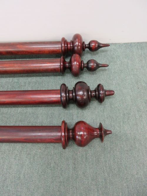 2 X  9' Mahogany Curtain Poles