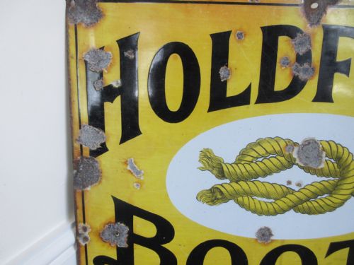 HOLDFAST BOOTS PICTORAL ENAMEL ADVERTISING SIGN - ADDITIONAL PHOTO 1
