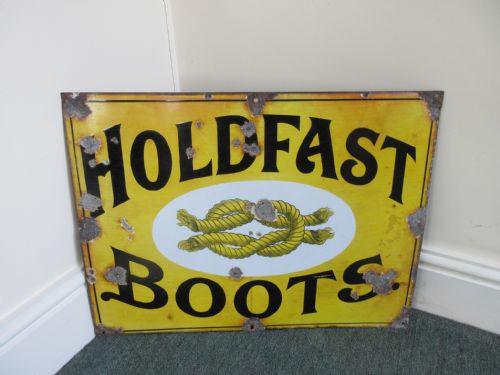 HOLDFAST BOOTS PICTORAL ENAMEL ADVERTISING SIGN - ADDITIONAL PHOTO 2