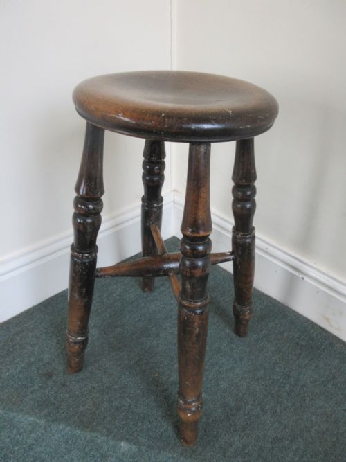 Victorian Kitchen Stool with Round Top