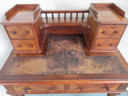 VICTORIAN MAHOGANY CAMPAIGN DESK LEATHER TOP - ADDITIONAL PHOTO 2