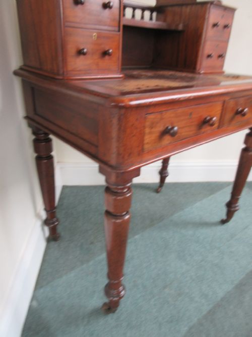 VICTORIAN MAHOGANY CAMPAIGN DESK LEATHER TOP - ADDITIONAL PHOTO 3