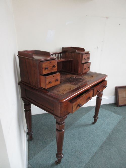 VICTORIAN MAHOGANY CAMPAIGN DESK LEATHER TOP - ADDITIONAL PHOTO 5