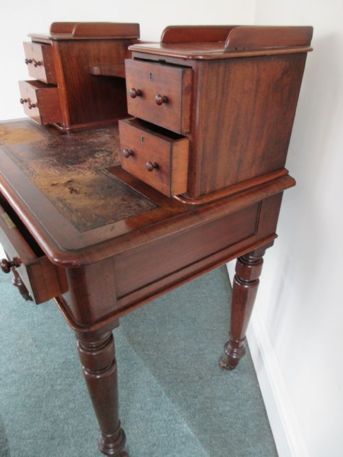 VICTORIAN MAHOGANY CAMPAIGN DESK LEATHER TOP - ADDITIONAL PHOTO 6