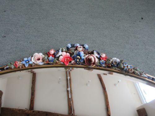 OVAL BARBOLA MIRROR GESSO FLORAL DECORATION - ADDITIONAL PHOTO 6