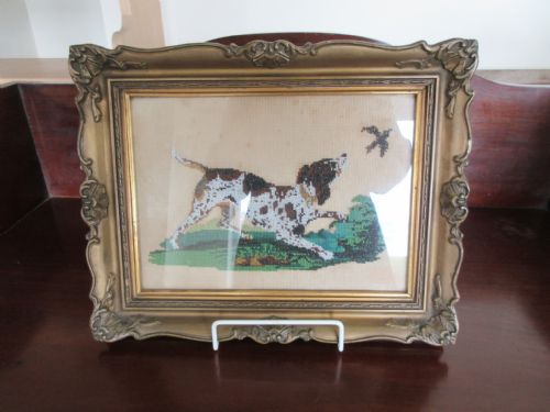 Glass Beadwork Picture Pointer Style Dog