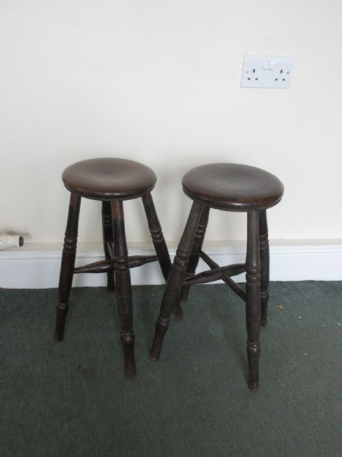 Pair of Victorian Elm Kitchen Stools