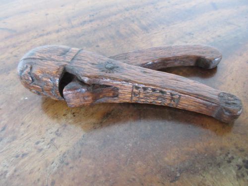 Primitive Pair of Treen Nutcrackers Dated 1739