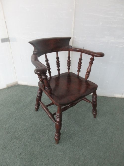 VICTORIAN SMOKERS BOW CAPTAINS CHAIR - ADDITIONAL PHOTO 2