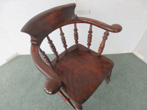 VICTORIAN SMOKERS BOW CAPTAINS CHAIR - ADDITIONAL PHOTO 3