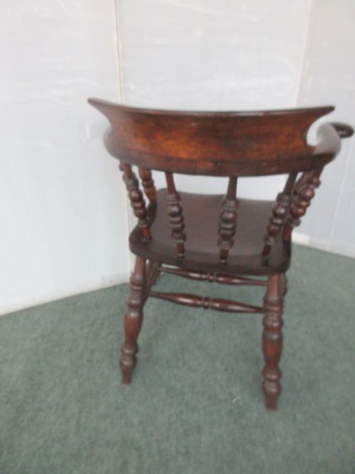 VICTORIAN SMOKERS BOW CAPTAINS CHAIR - ADDITIONAL PHOTO 4
