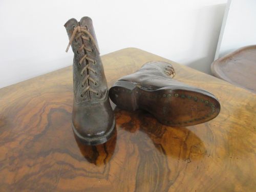 Pair of Victorian Child's Brown Leather Boots.