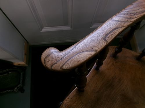 VICTORIAN ELM CAPTAINS CHAIR SMOKERS BOW - ADDITIONAL PHOTO 4