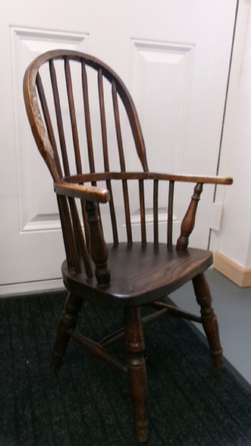 CIRCA 1790 CHILD'S STICK BACK WINDSOR CHAIR - ADDITIONAL PHOTO 2