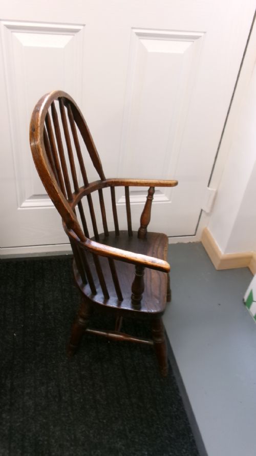 CIRCA 1790 CHILD'S STICK BACK WINDSOR CHAIR - ADDITIONAL PHOTO 10