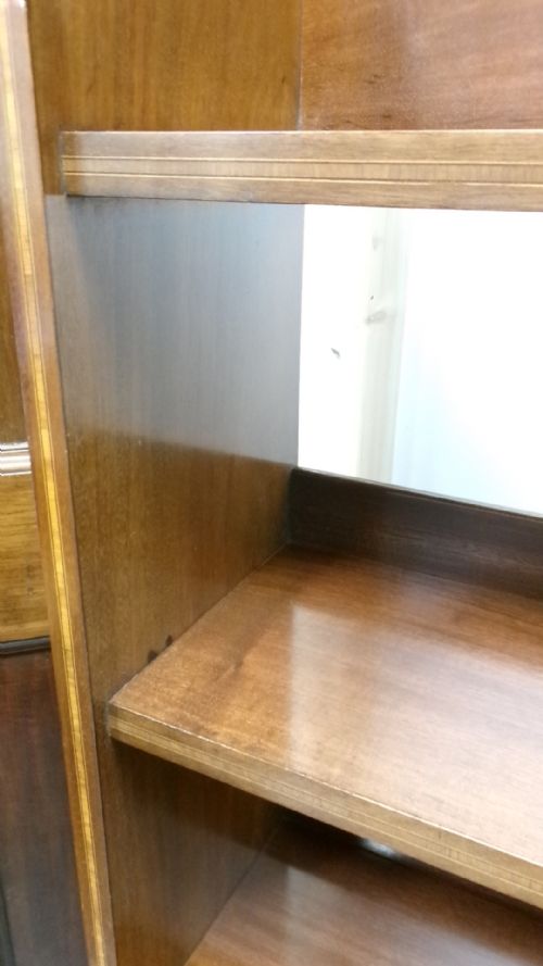 EDWARDIAN INLAID LARGE SIZE MAHOGANY BOOKSHELF - ADDITIONAL PHOTO 2