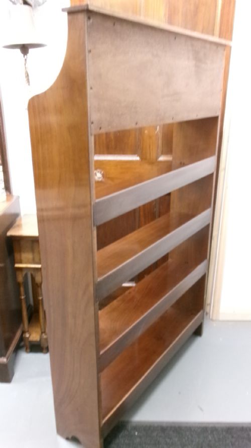 EDWARDIAN INLAID LARGE SIZE MAHOGANY BOOKSHELF - ADDITIONAL PHOTO 5