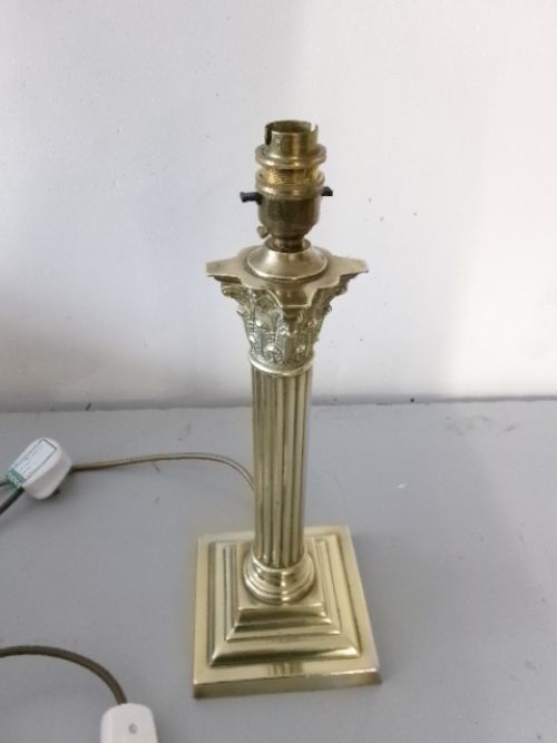 Brass Corinthian Column Table Lamp.