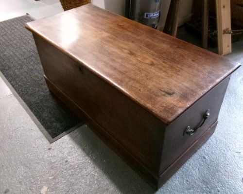 Victorian Hardwood Ships Box/ Bedding Box with Handles