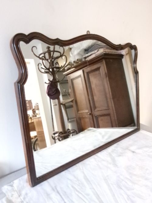 Edwardian Mahogany Shaped Frame Wall Mirror