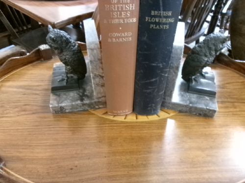 TWO SPELTER MARBLE OWL BOOKENDS CIRCA 1910 - ADDITIONAL PHOTO 8
