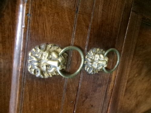 GEORGIAN CIRCA 1790 MAHOGANY WRITING DESK WITH BRASS PAW FEET - ADDITIONAL PHOTO 1