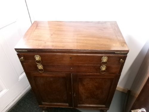 GEORGIAN CIRCA 1790 MAHOGANY WRITING DESK WITH BRASS PAW FEET - ADDITIONAL PHOTO 7