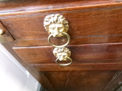 GEORGIAN CIRCA 1790 MAHOGANY WRITING DESK WITH BRASS PAW FEET - ADDITIONAL PHOTO 8