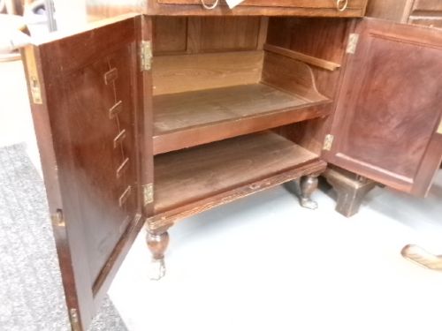 GEORGIAN CIRCA 1790 MAHOGANY WRITING DESK WITH BRASS PAW FEET - ADDITIONAL PHOTO 9