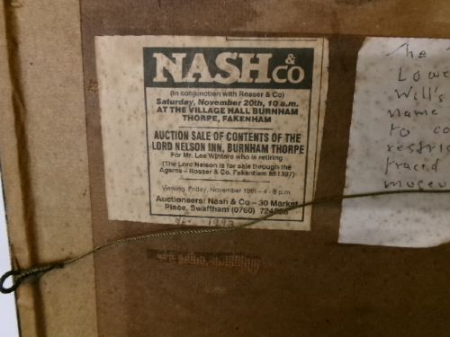 A framed vintage cardboard advertisement for Capstan cigarettes featuring a steam vessel navigating rough seas under text reading Have a Capstan. View VI